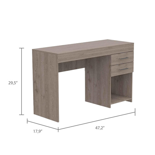 Deon Light Gray Two Drawer Computer Desk - AFS