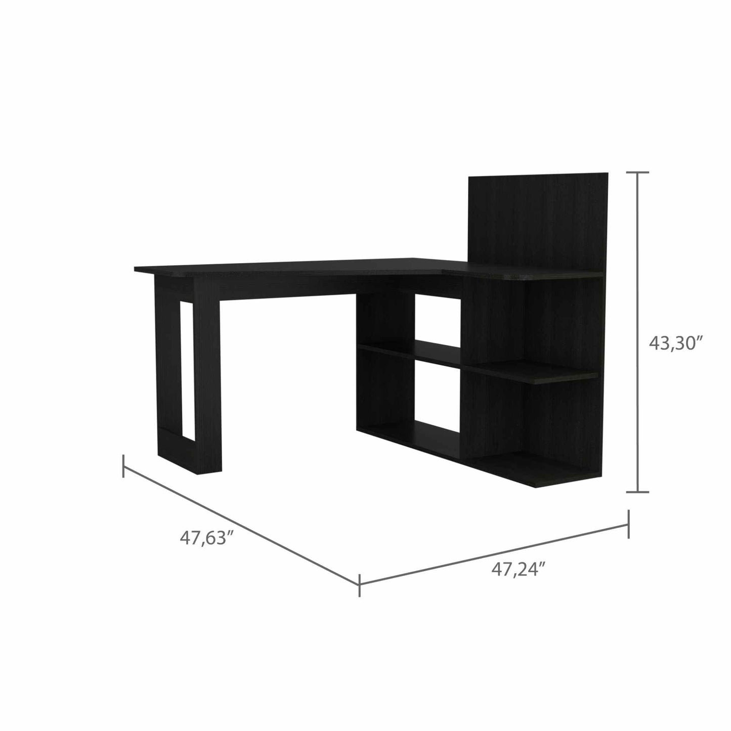 Marek Black L Shaped Computer Desk - AFS