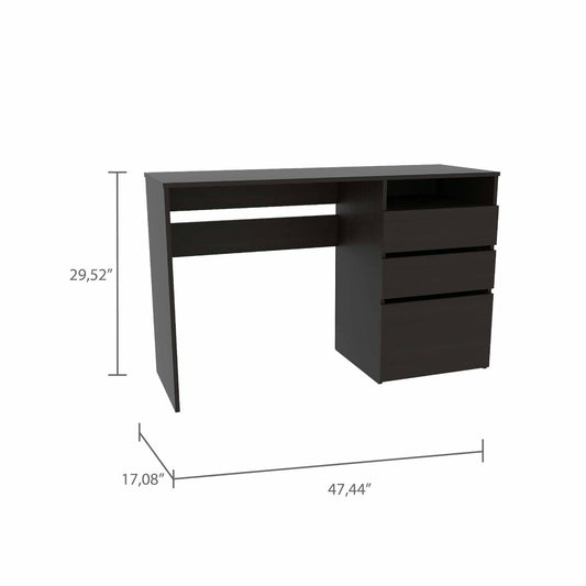 Echo Black Computer Desk with Three Drawers - AFS