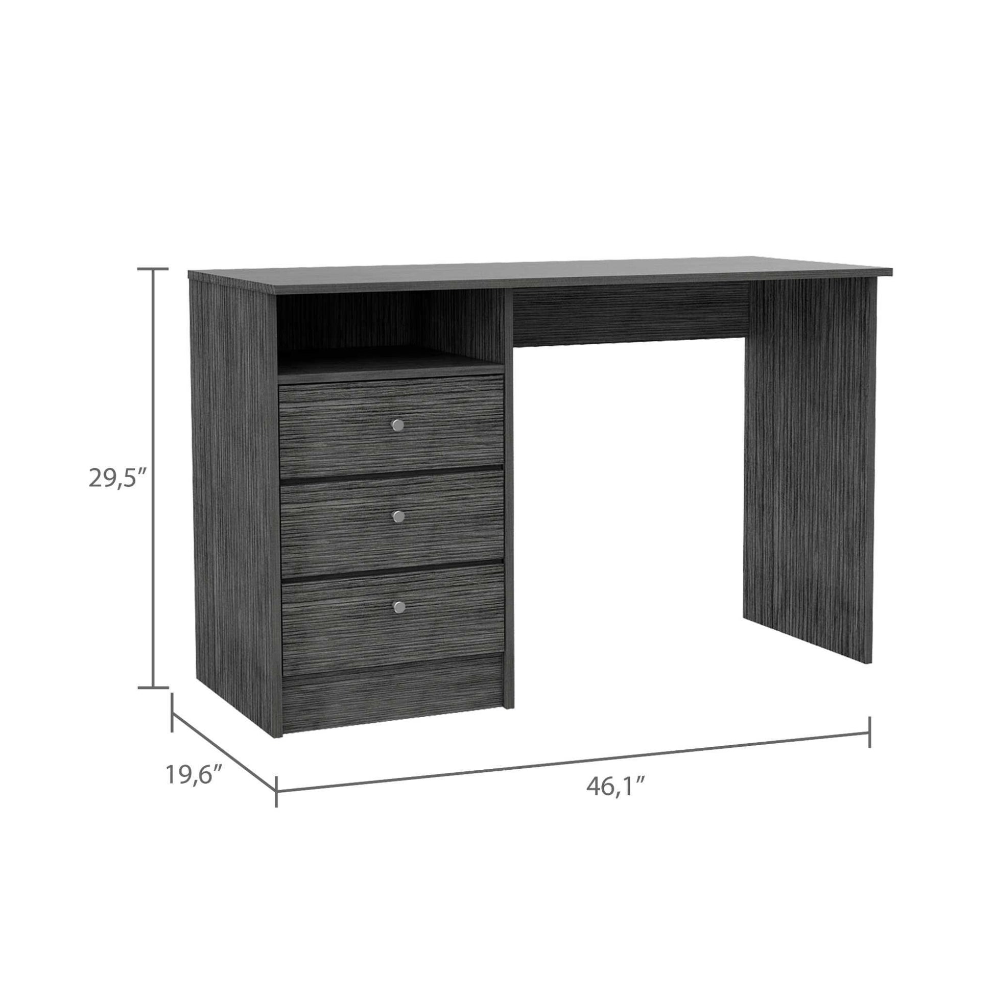 Torino Gray Oak Three Drawer Computer Desk - AFS