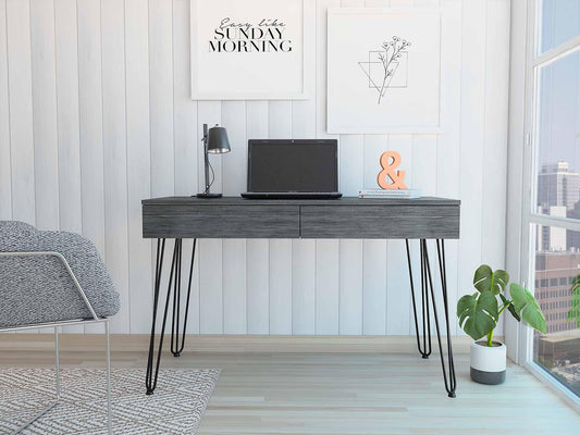 Roxy Gray Computer Desk with Two Drawers - AFS