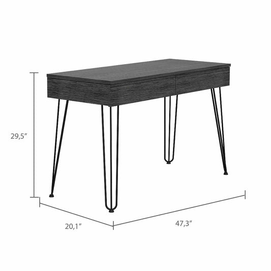 Roxy Gray Computer Desk with Two Drawers - AFS