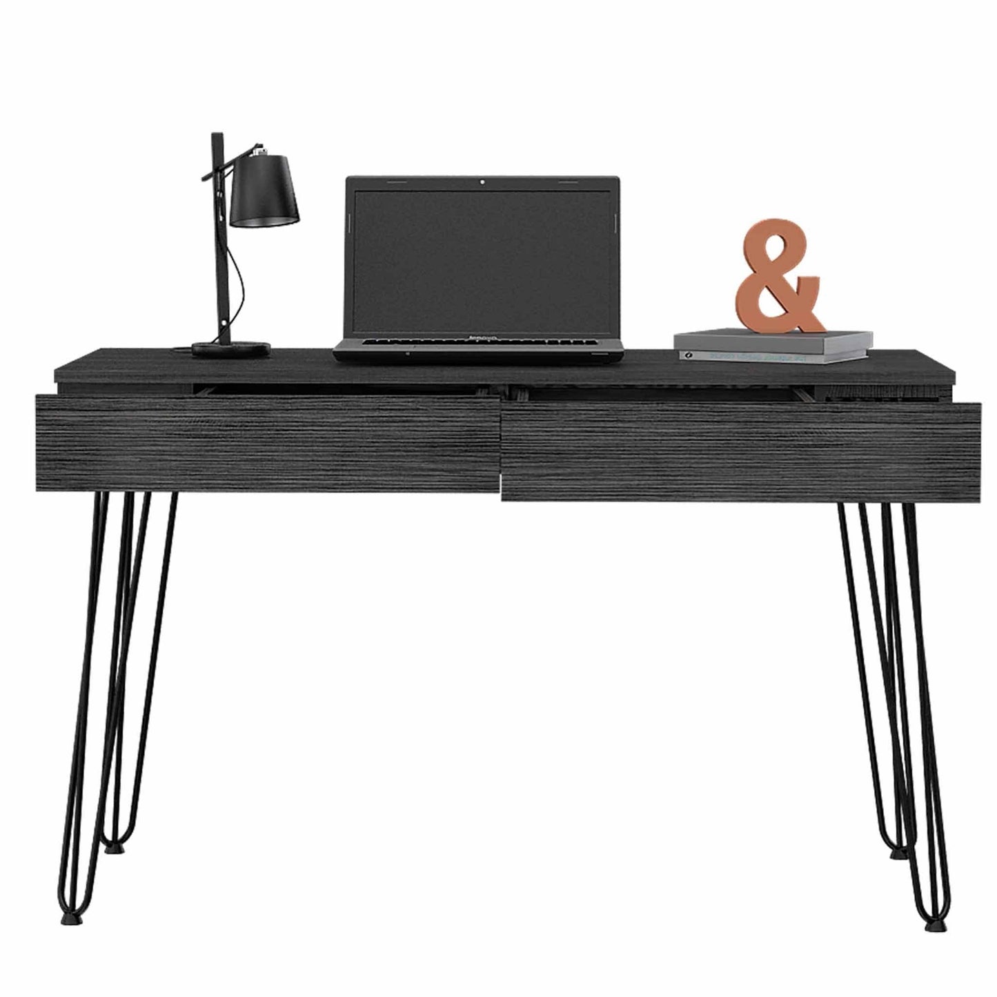 Roxy Gray Computer Desk with Two Drawers - AFS