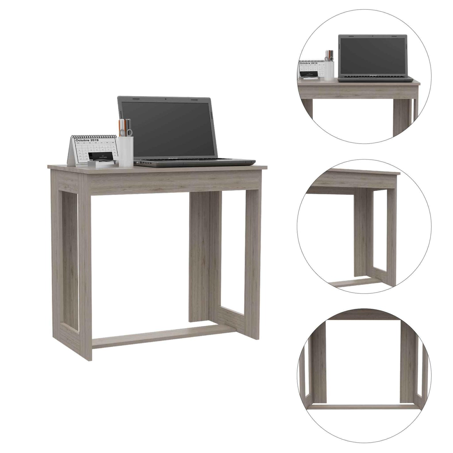 Modern Light Wash Gray Desk - AFS