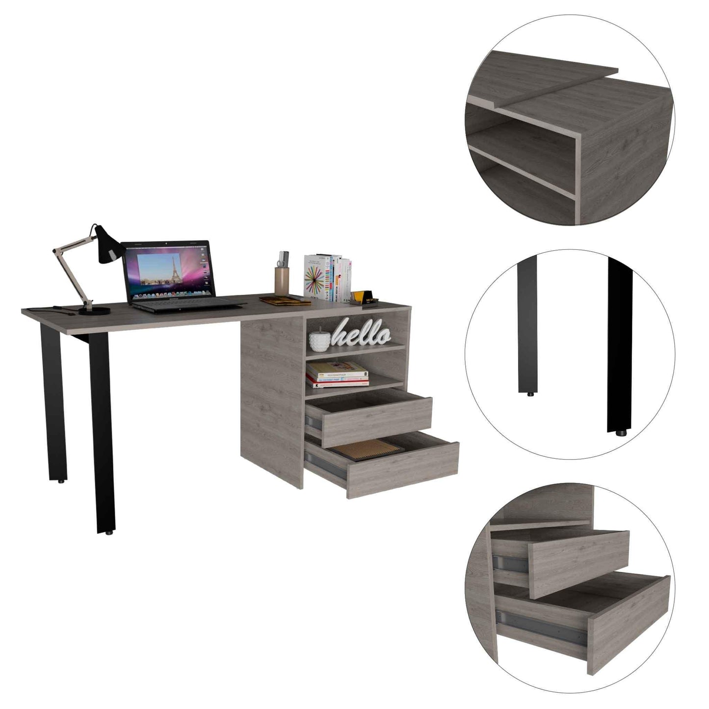 Light Gray Computer Desk - AFS