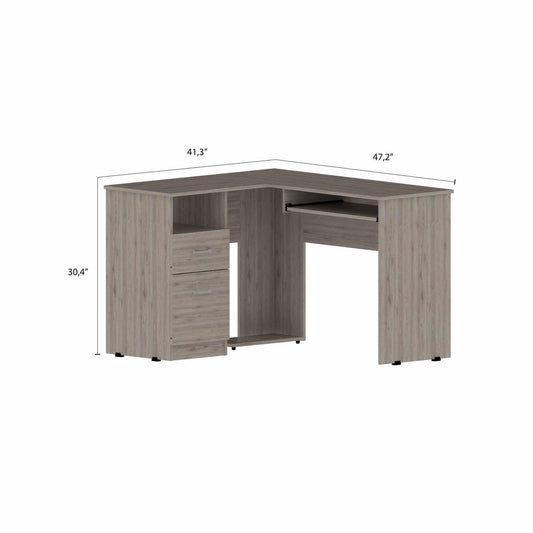 Thorpe Light Gray L Shaped Computer Desk - AFS