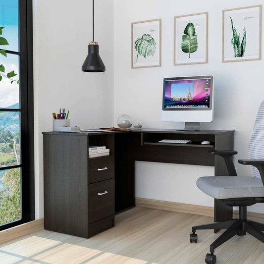 Thorpe Black L Shaped Computer Desk - AFS