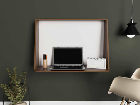 Contempo Mahogany and White Wall Desk - AFS