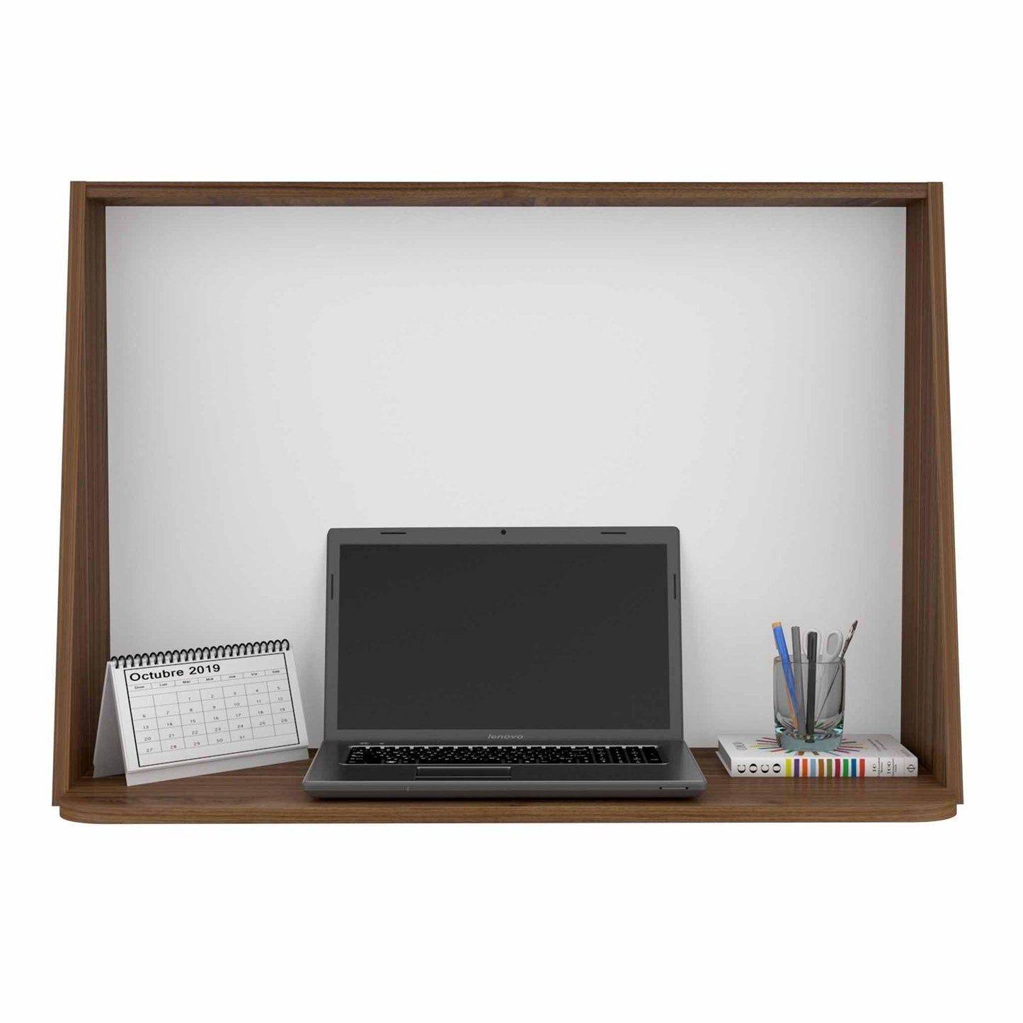 Contempo Mahogany and White Wall Desk - AFS