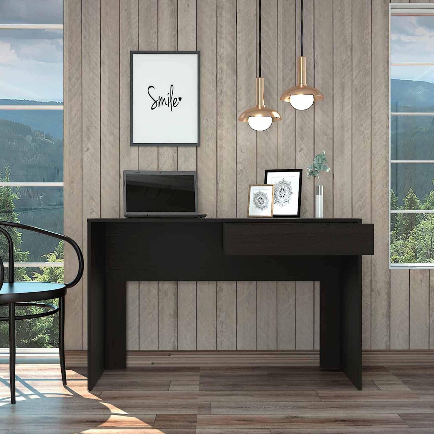 Clio Black Computer Desk with Drawer - AFS