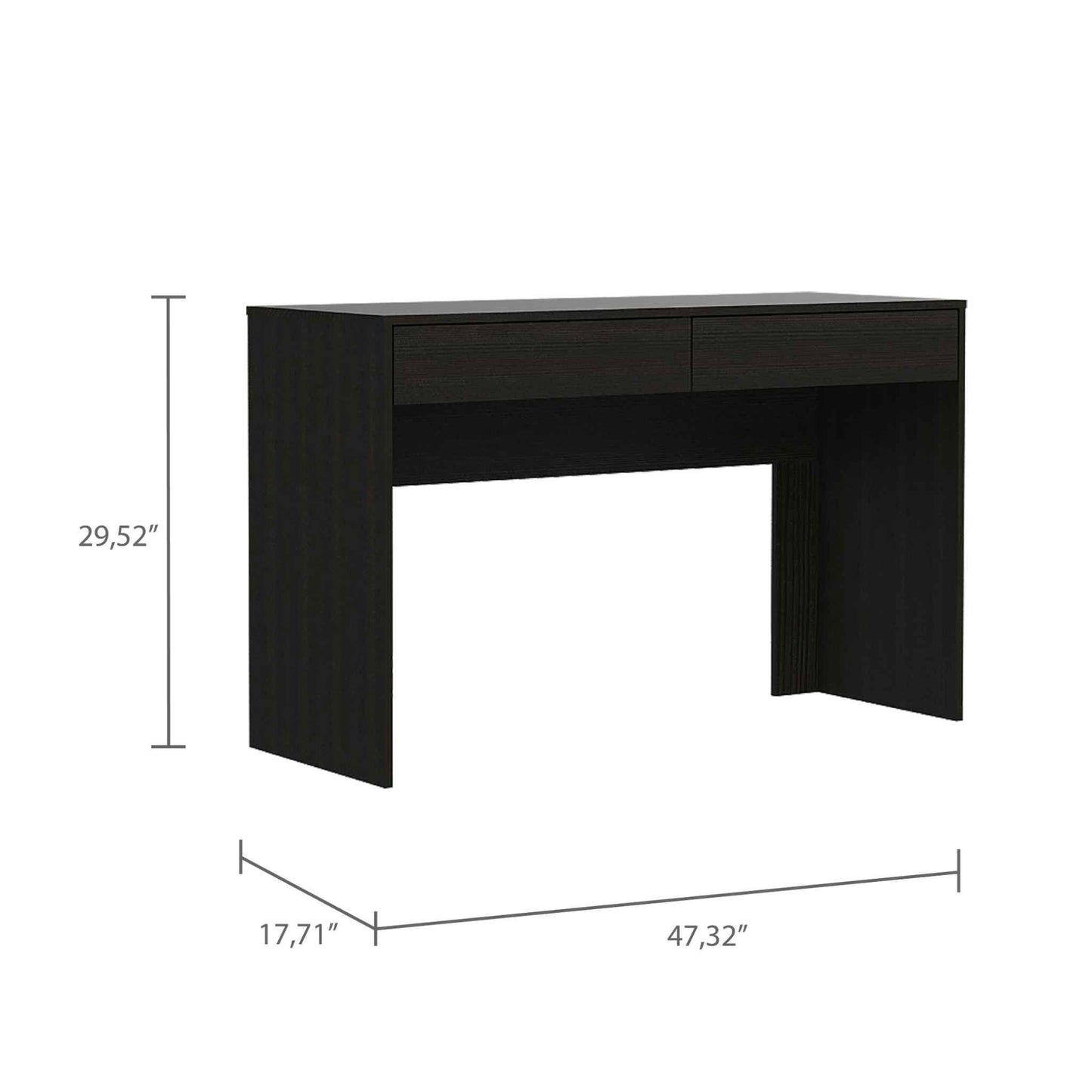 Clio Black Computer Desk with Two Drawers - AFS