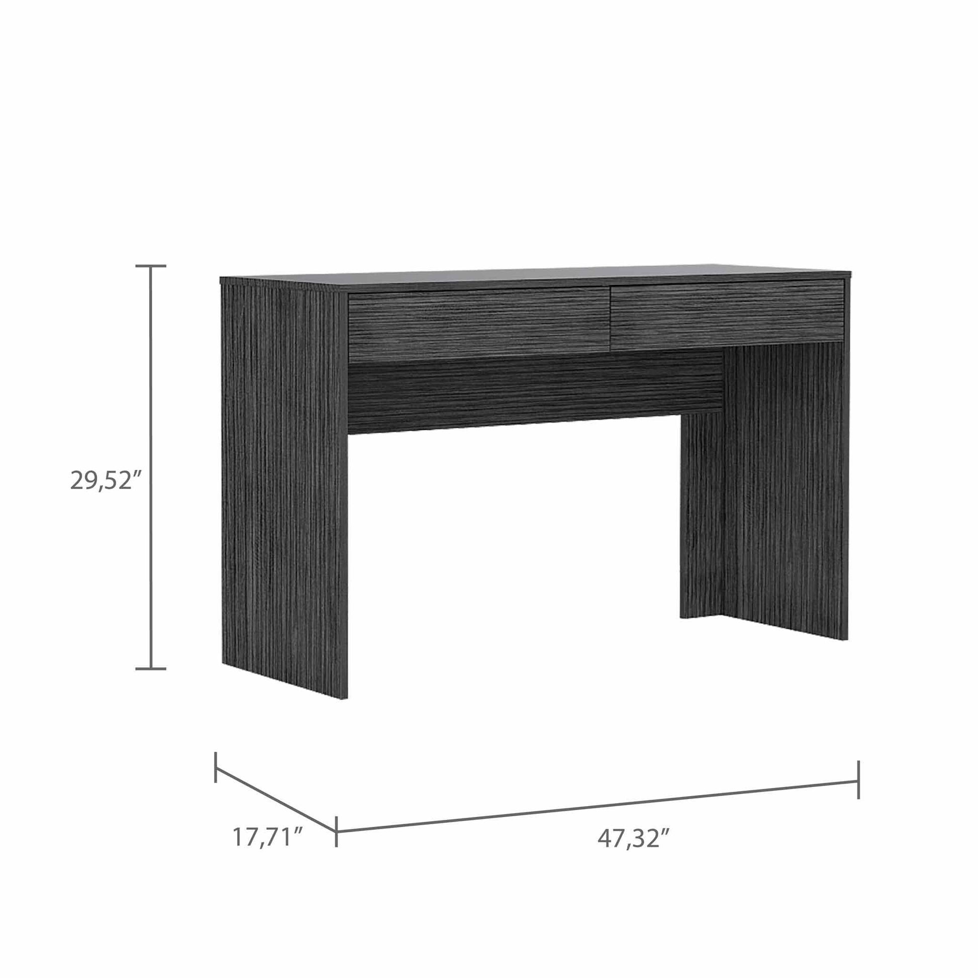 Clio Gray Oak Computer Desk with Two Drawers - AFS