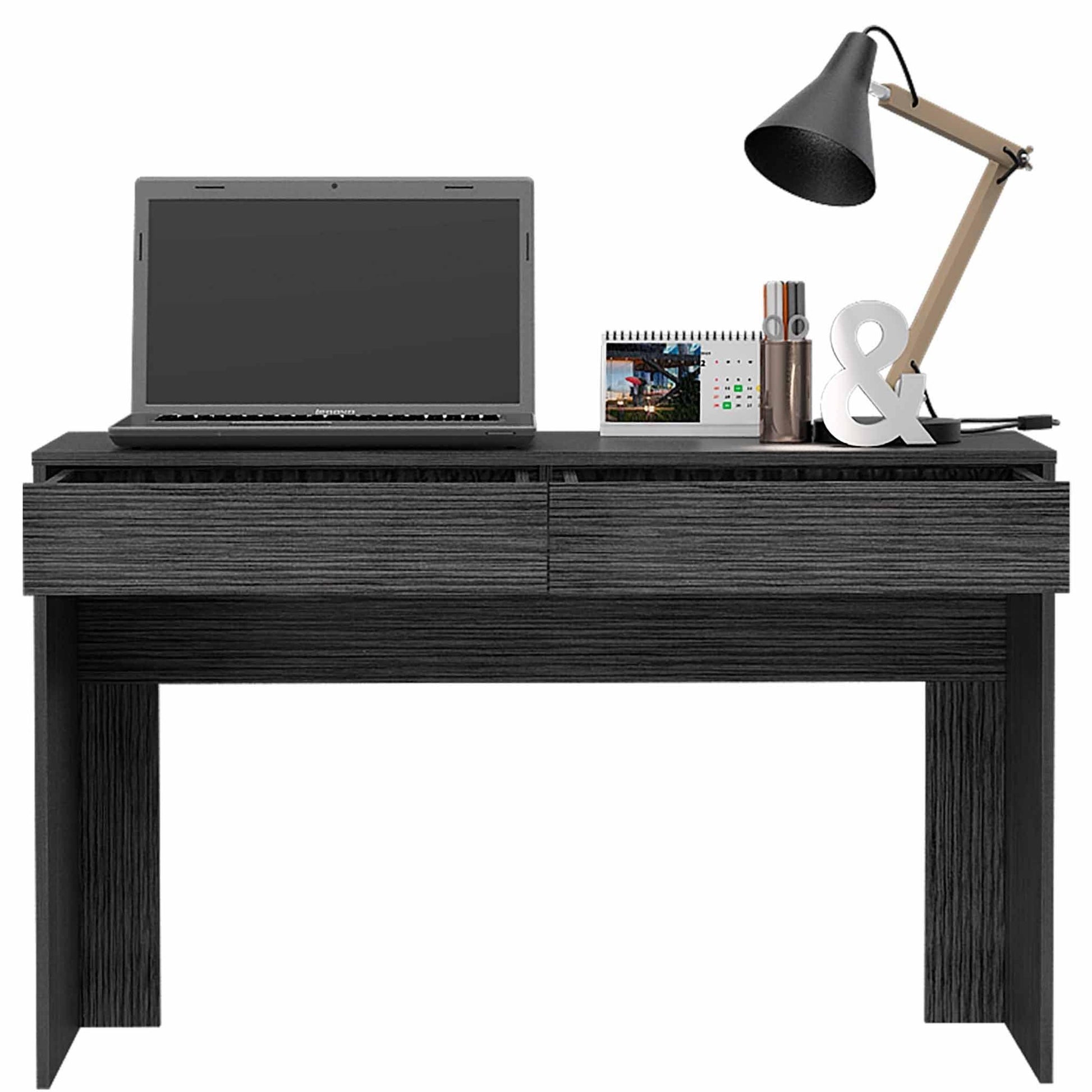 Clio Gray Oak Computer Desk with Two Drawers - AFS