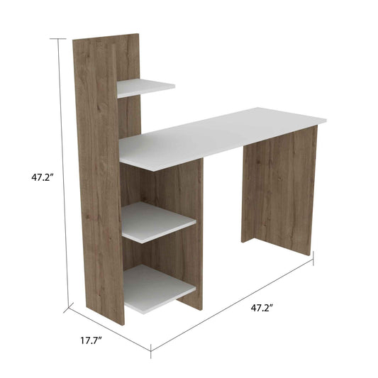 Modern Natural and White Computer Desk - AFS