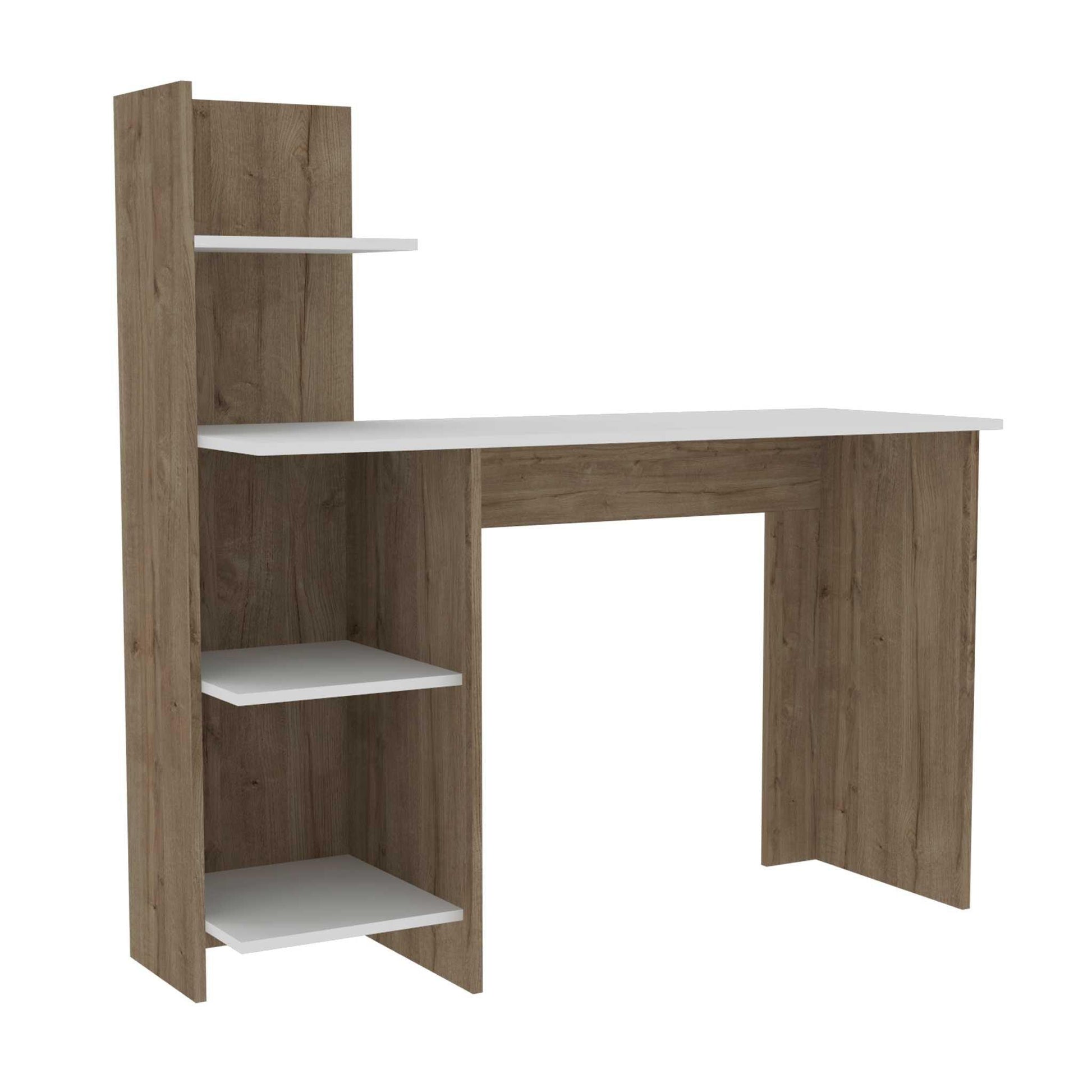 Modern Natural and White Computer Desk - AFS