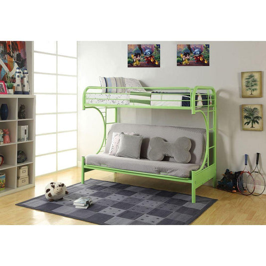 Green Twin Over Full Futon Bunk Bed - AFS