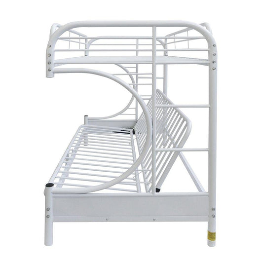 White Twin Over Full Futon Bunk Bed - AFS