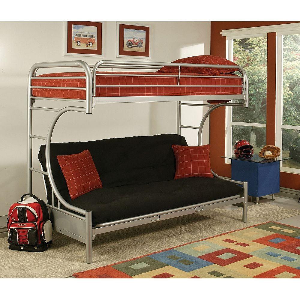 Silver Twin XL Over Queen Futon Bunk Bed - AFS