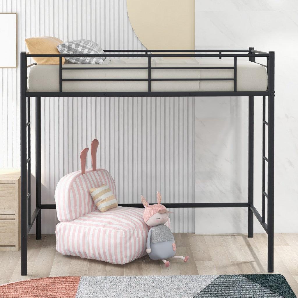 Black Twin Size High Loft Bed - AFS