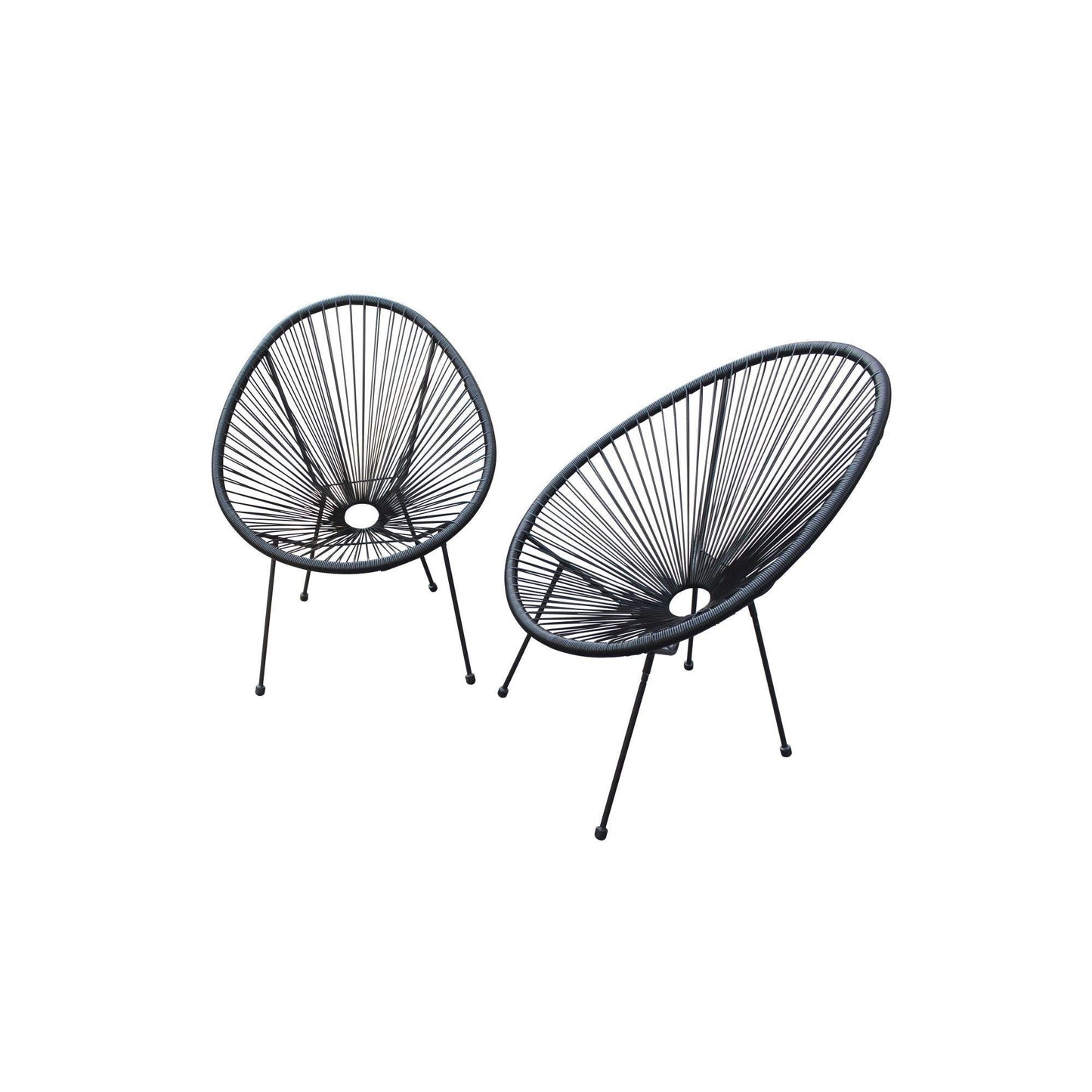 Set of Two Black Mod Indoor Outdoor String Chairs - AFS