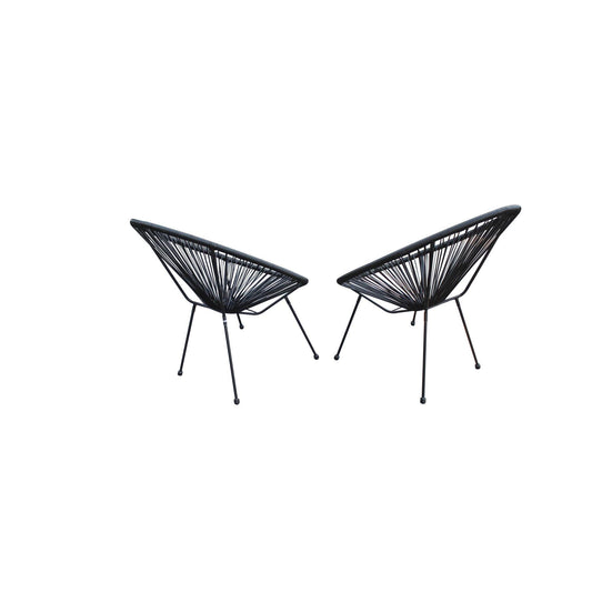 Set of Two Black Mod Indoor Outdoor String Chairs - AFS