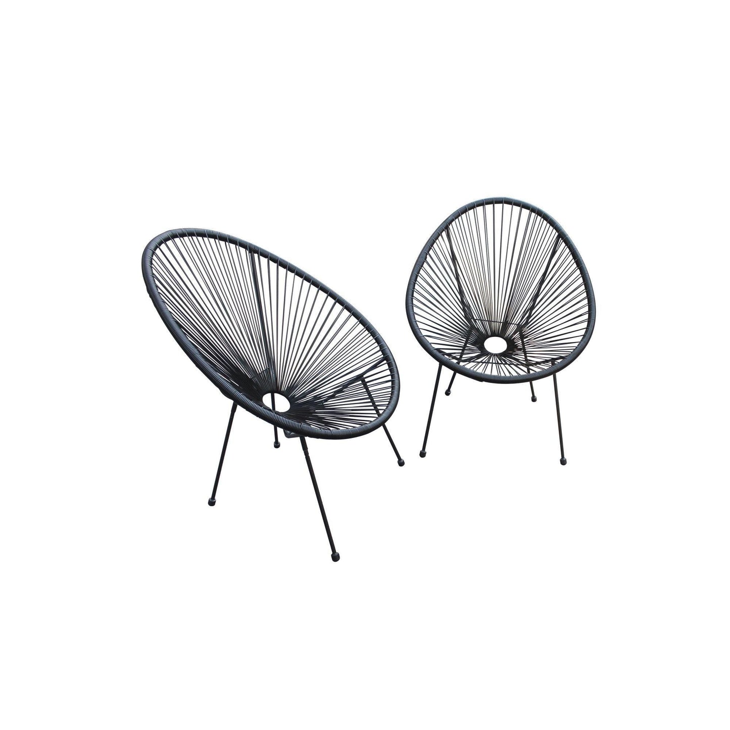 Set of Two Black Mod Indoor Outdoor String Chairs - AFS