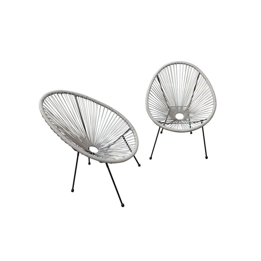 Set of Two Gray Mod Indoor Outdoor String Chairs - AFS