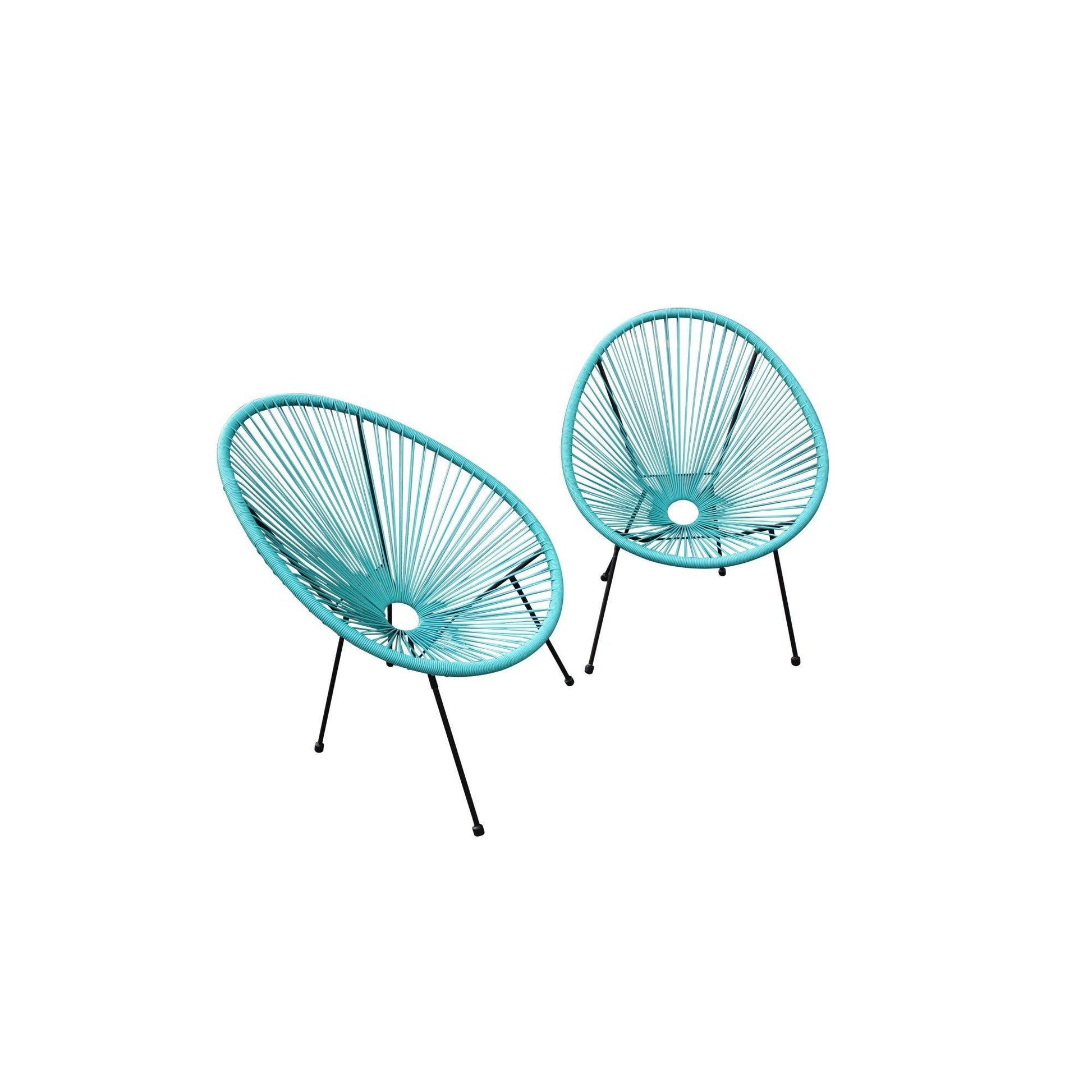 Set of Two Gray Mod Indoor Outdoor String Chairs - AFS