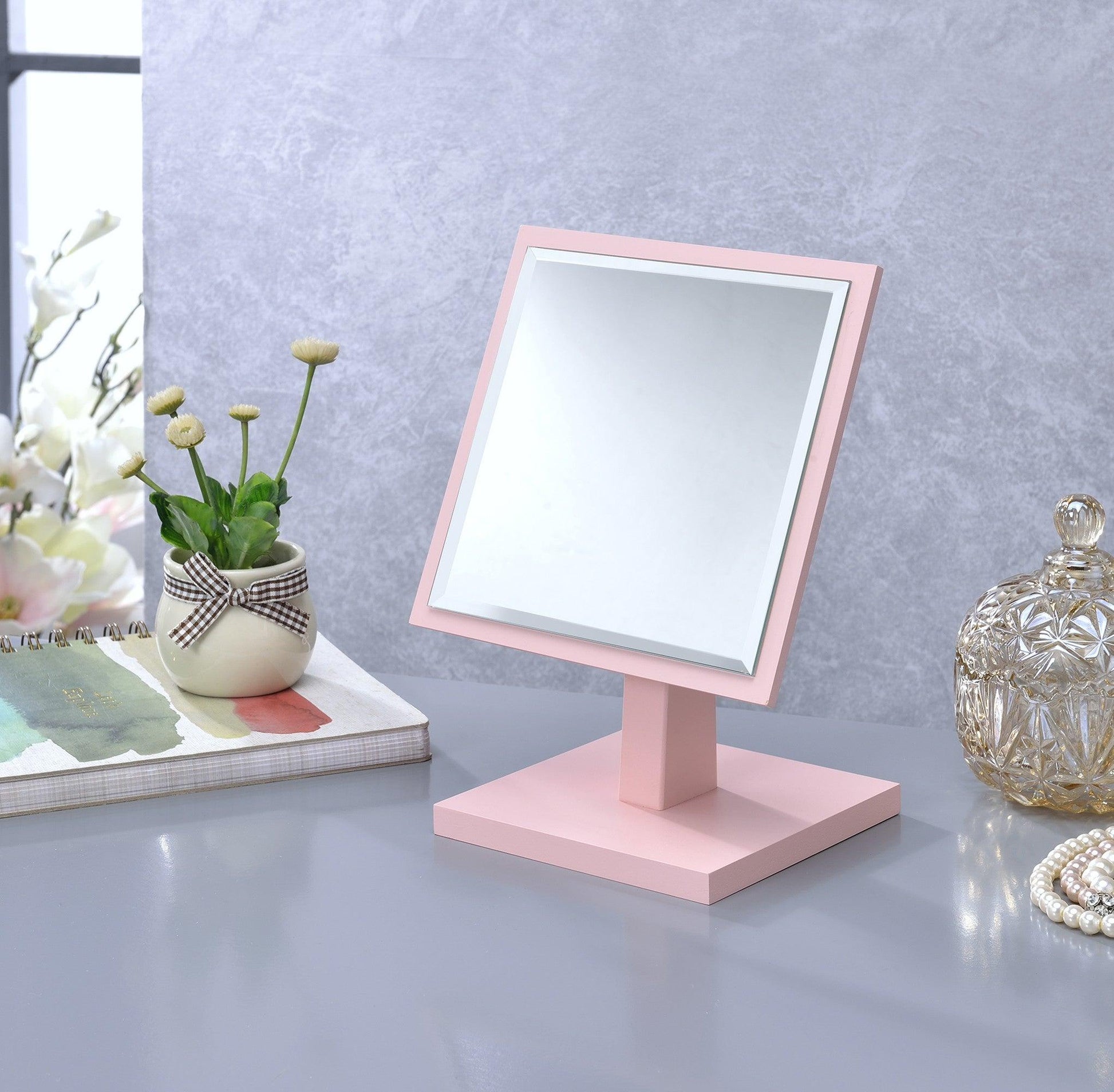 Pretty Pink Square Make Up Vanity Mirror - AFS