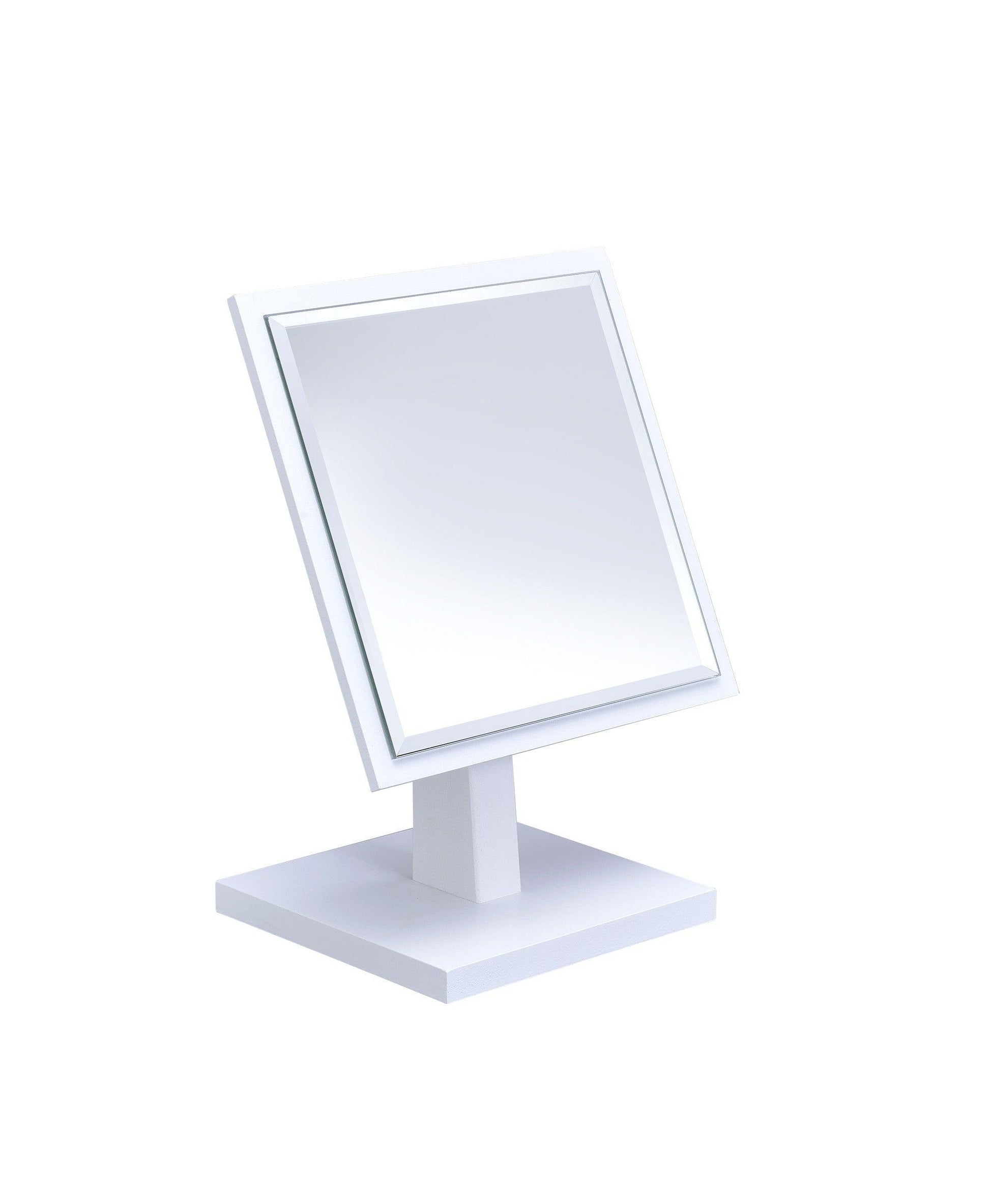 Pretty White Square Make Up Vanity Mirror - AFS