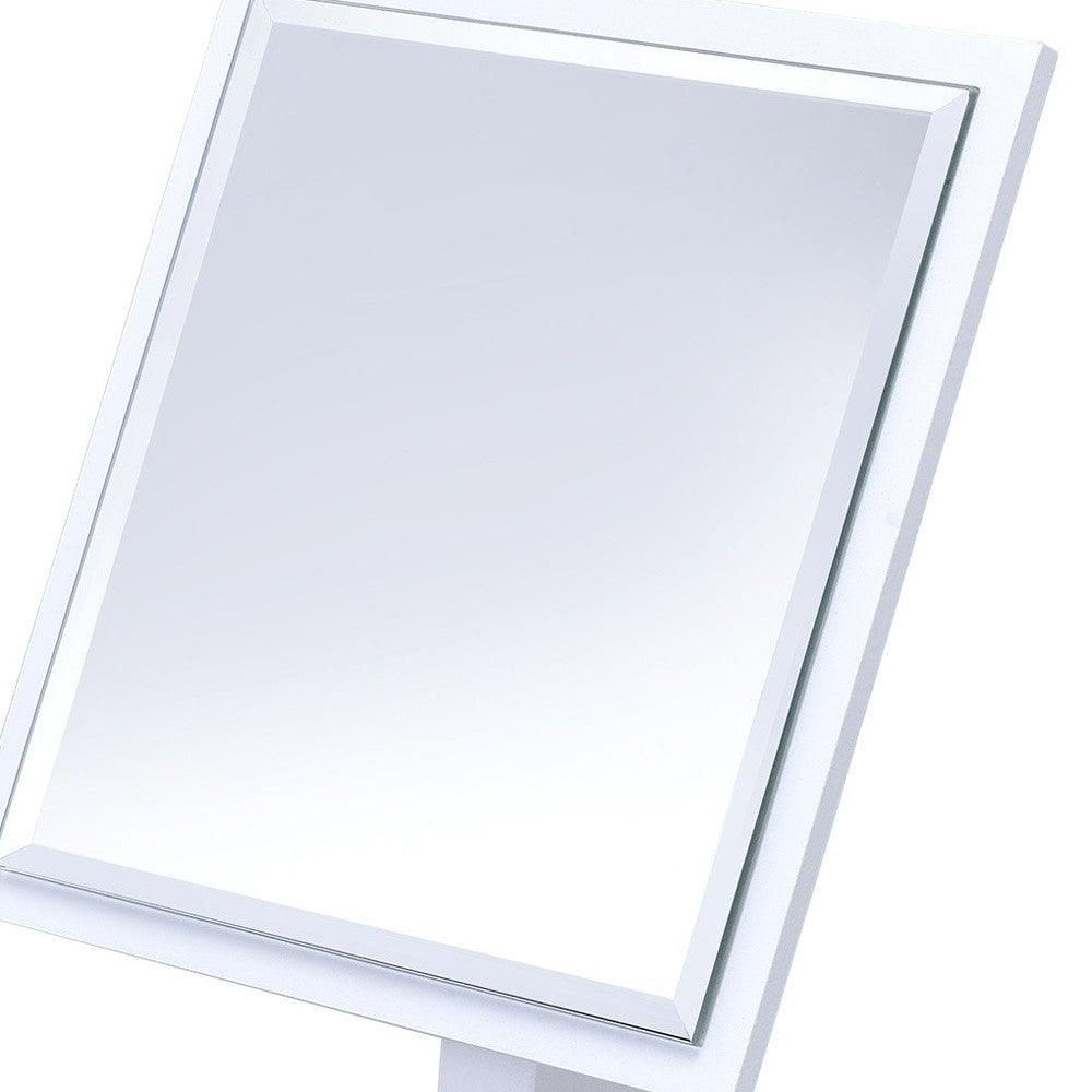 Pretty White Square Make Up Vanity Mirror - AFS