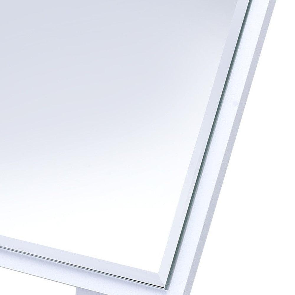 Pretty White Square Make Up Vanity Mirror - AFS