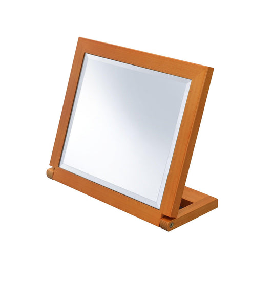 Walnut Finish Rectangle Adjustable Vanity Mirror - AFS