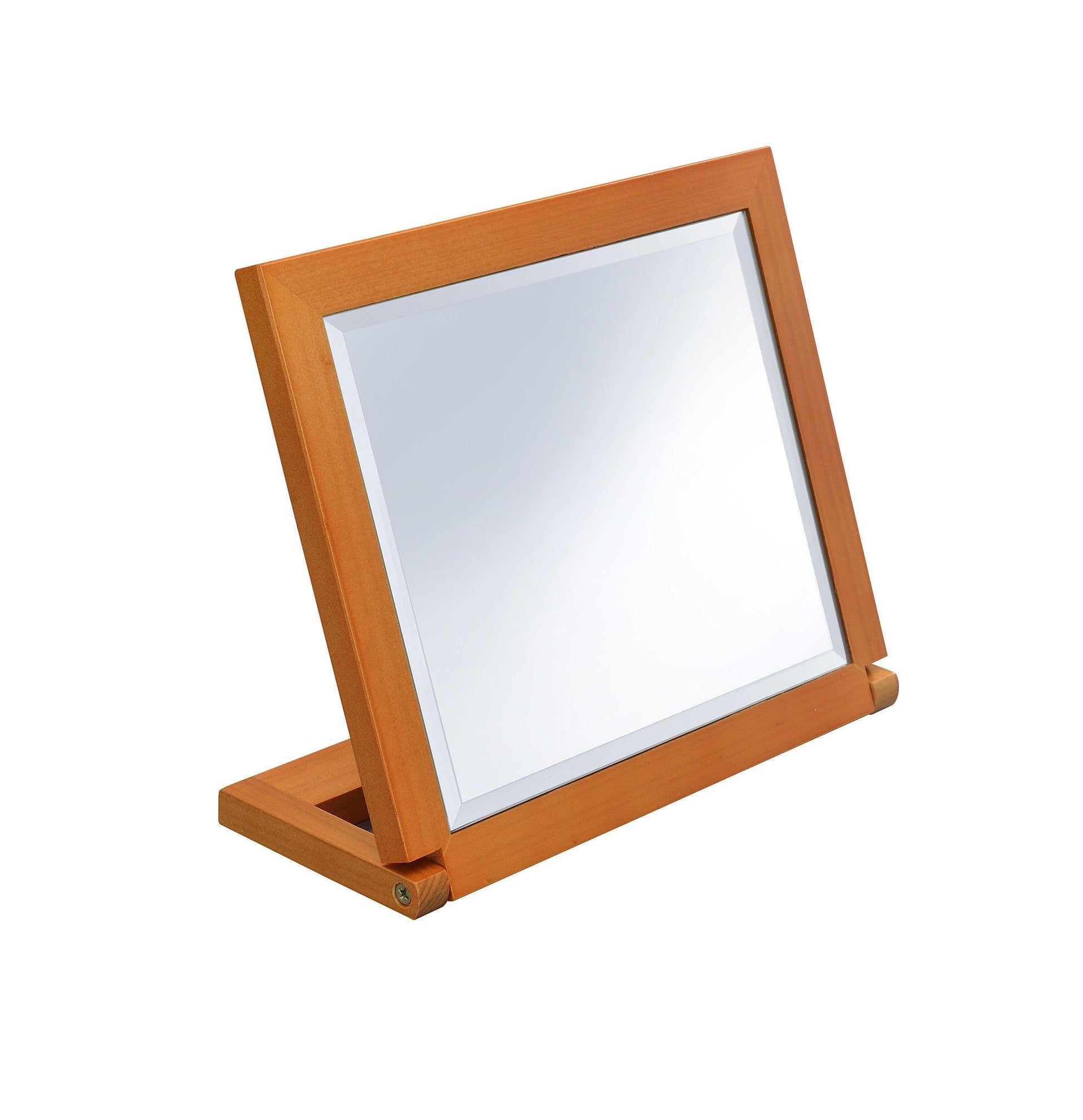 Walnut Finish Rectangle Adjustable Vanity Mirror - AFS