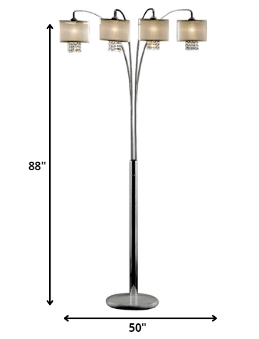 Four Light Floor Lamp with Crystal Accents - AFS