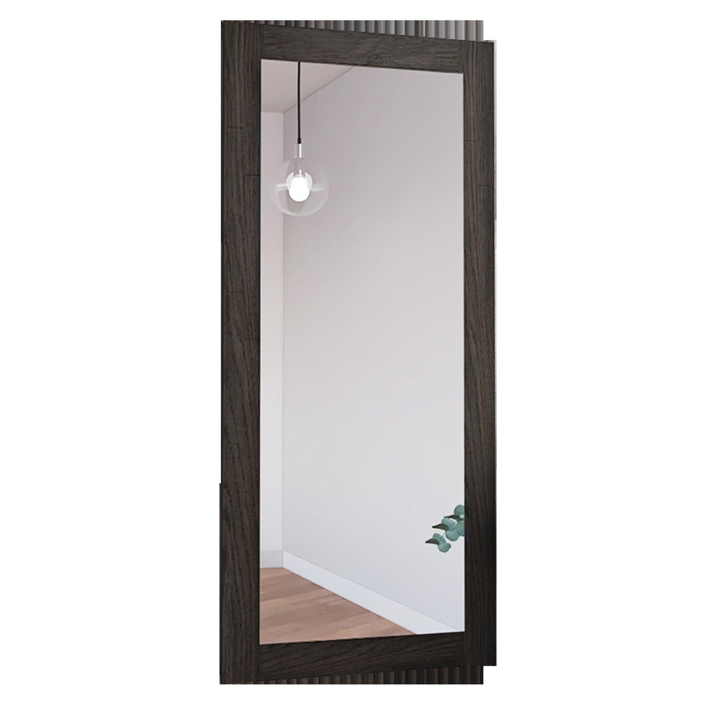 Modern Espresso Wood Wall Mirror - AFS