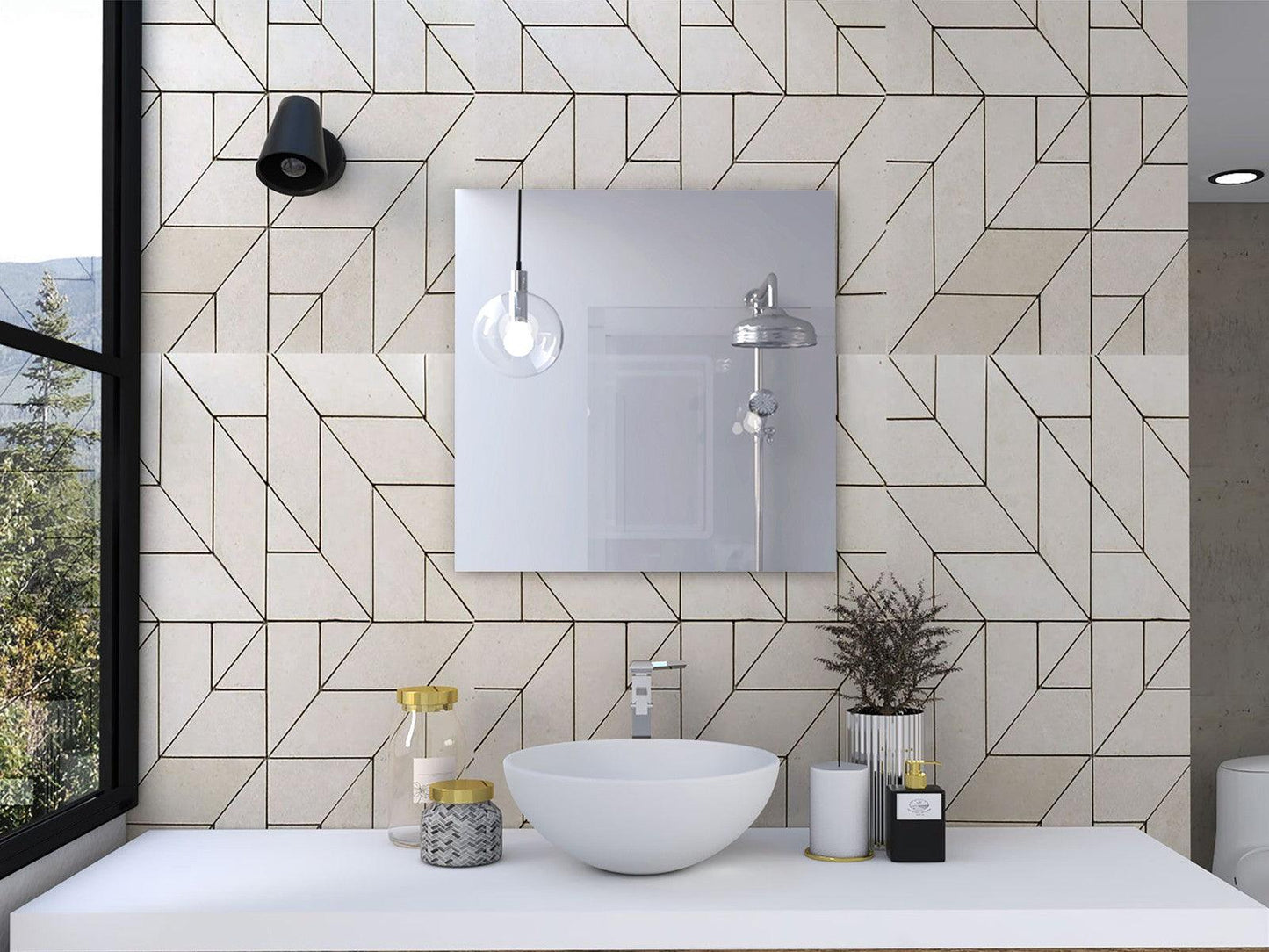 Modern Minimalist Square Wall Mirror - AFS