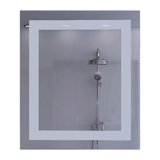 Modern White Border Rectangle Wall Mirror - AFS