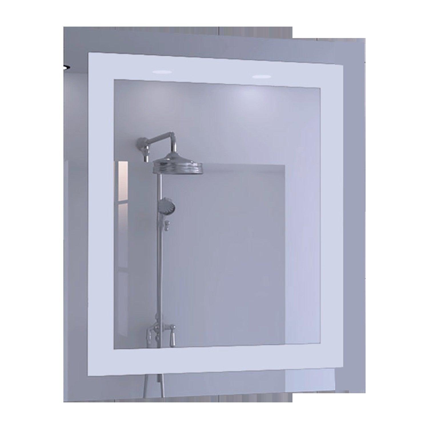 Modern White Border Rectangle Wall Mirror - AFS