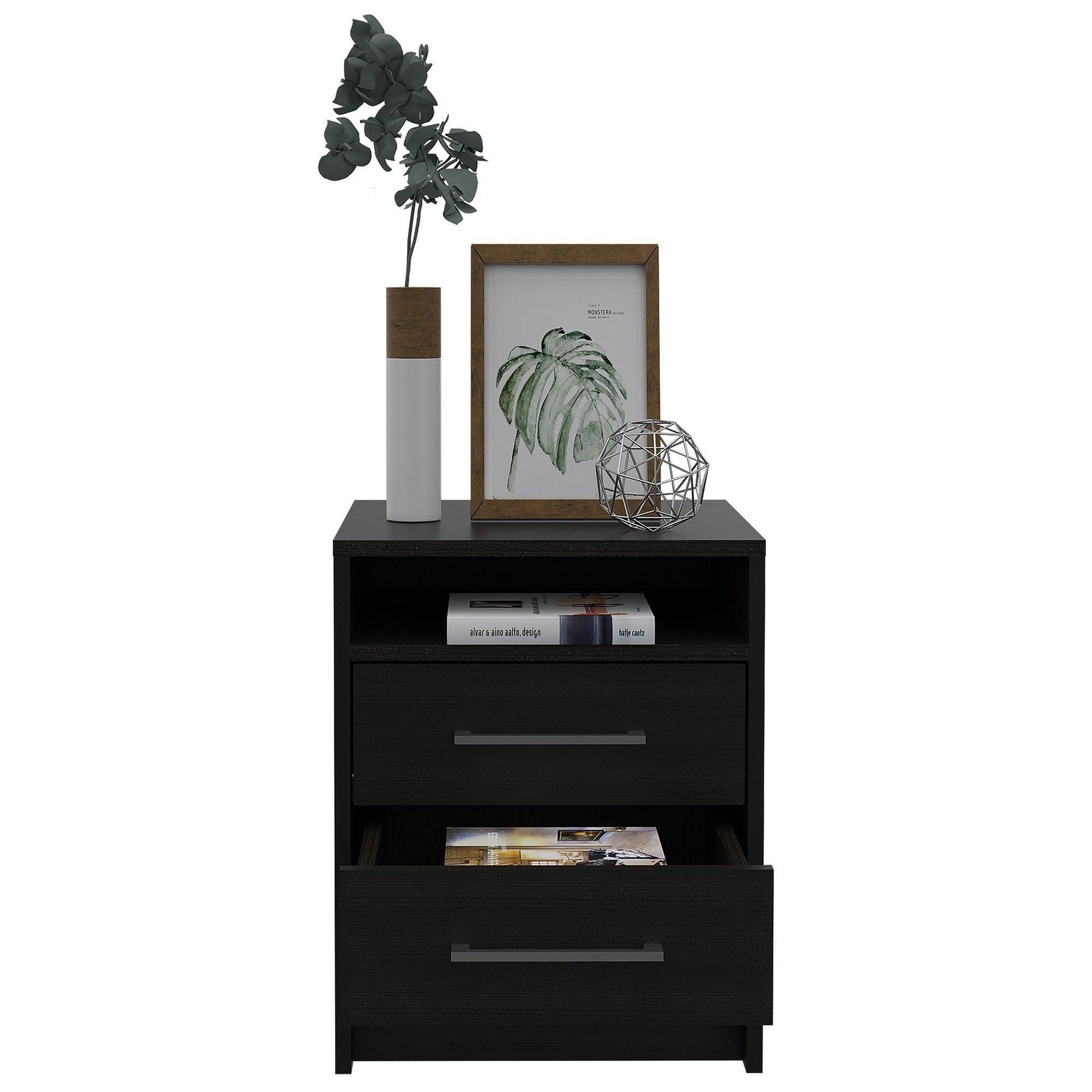 Light and Dark Oak Two Drawer Nightstand - AFS