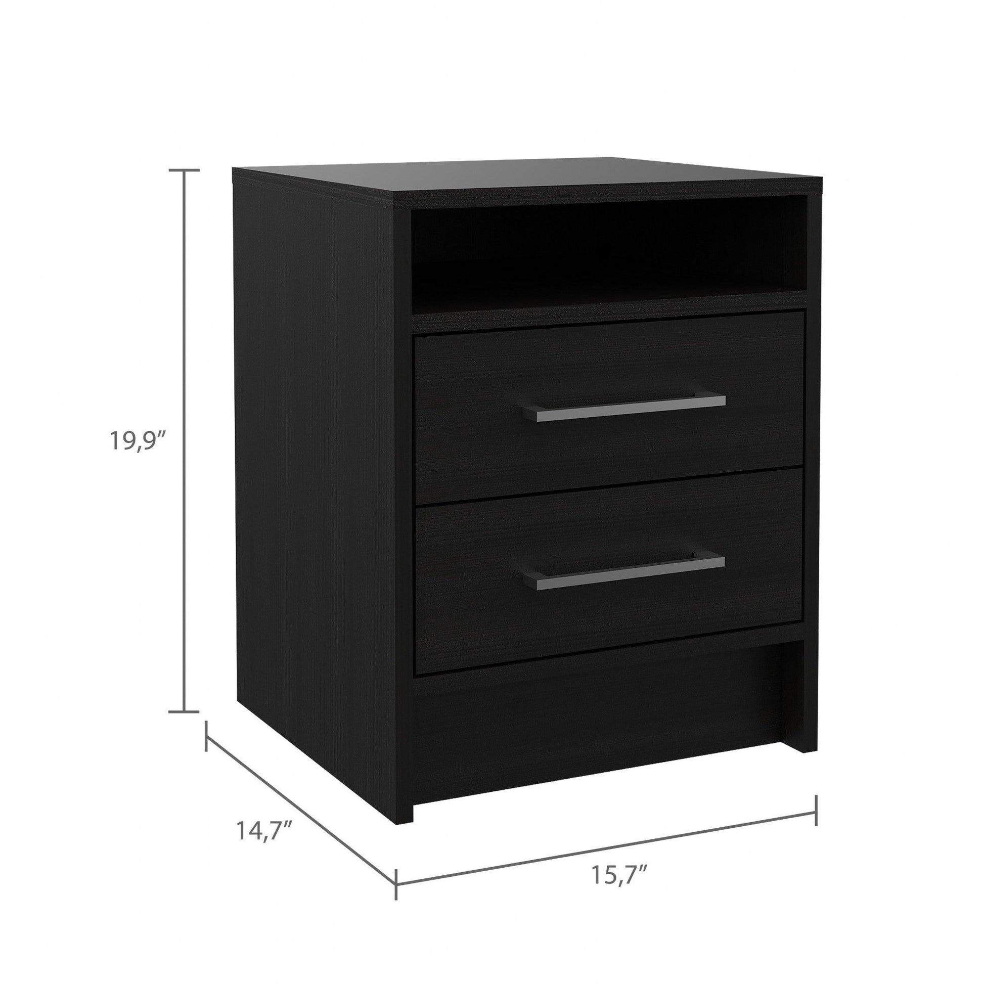 Light and Dark Oak Two Drawer Nightstand - AFS