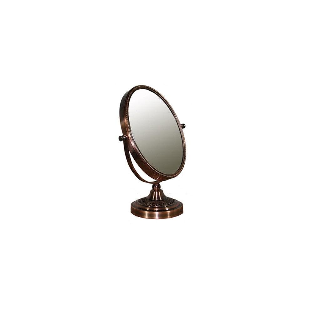 Vintage Style Copper 3X Magnification Vanity Mirror - AFS