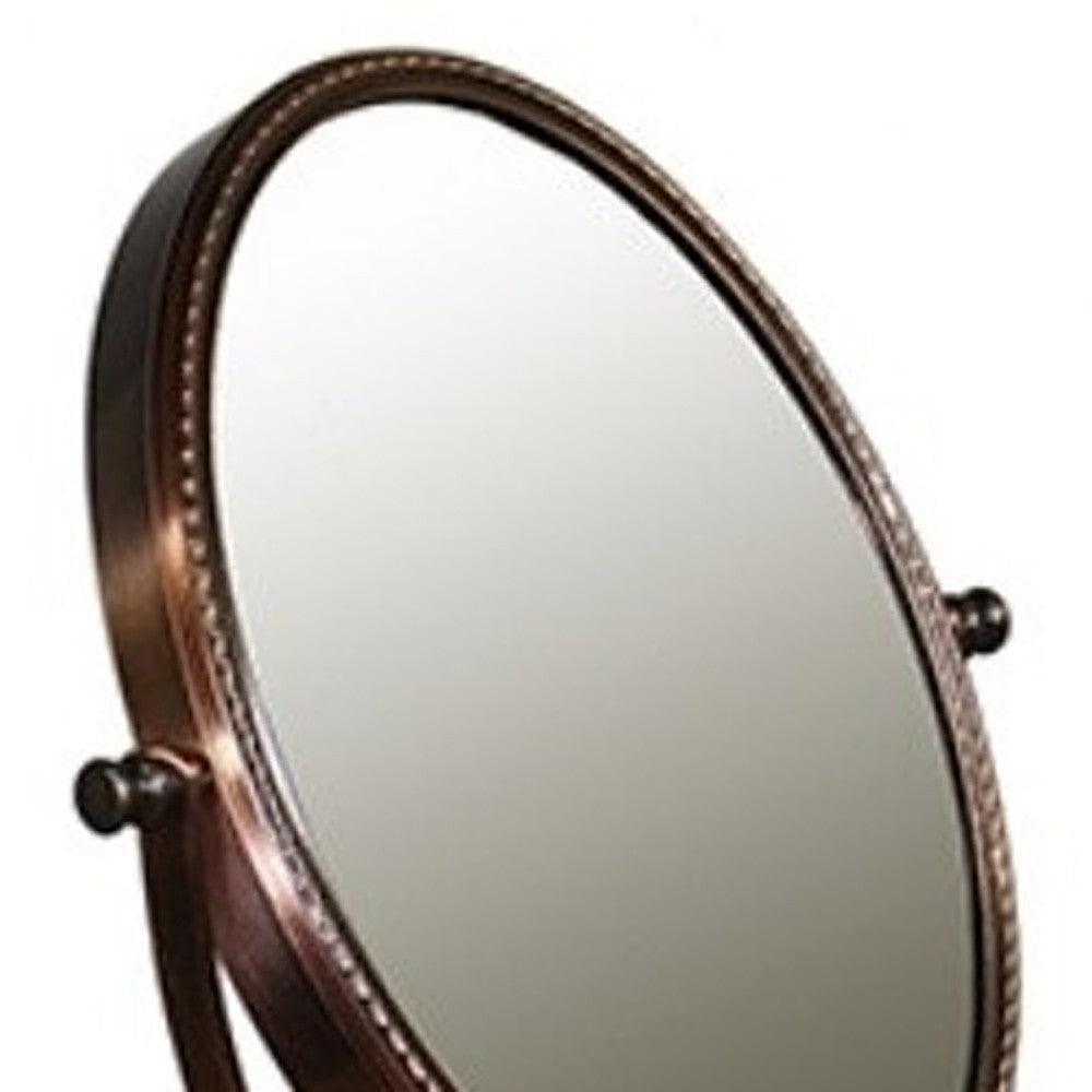 Vintage Style Copper 3X Magnification Vanity Mirror - AFS