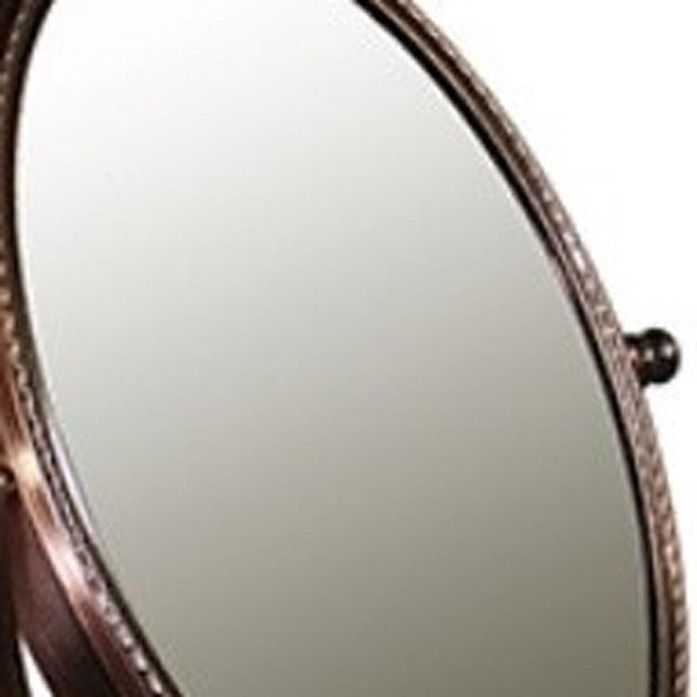 Vintage Style Copper 3X Magnification Vanity Mirror - AFS