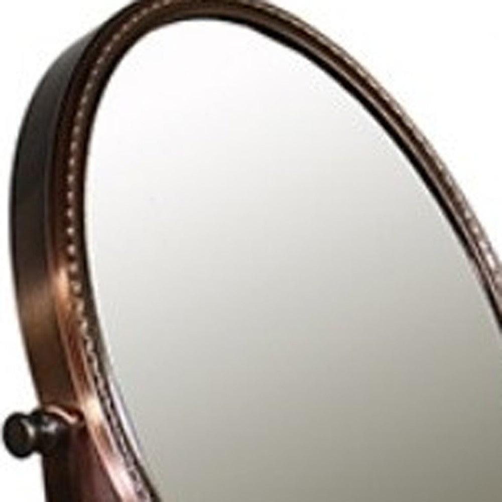 Vintage Style Copper 5X Magnification Vanity Mirror - AFS