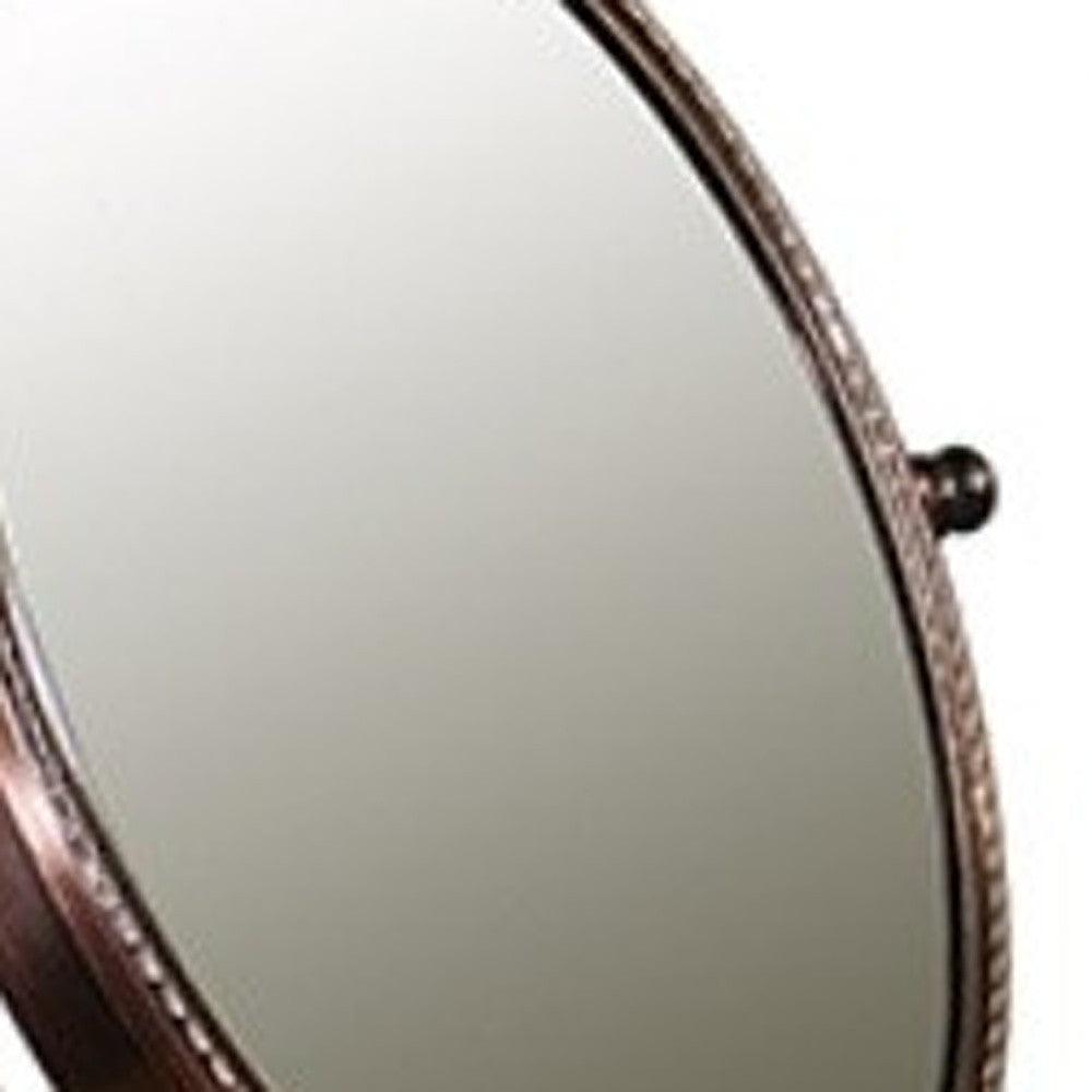 Vintage Style Copper 7X Magnification Vanity Mirror - AFS