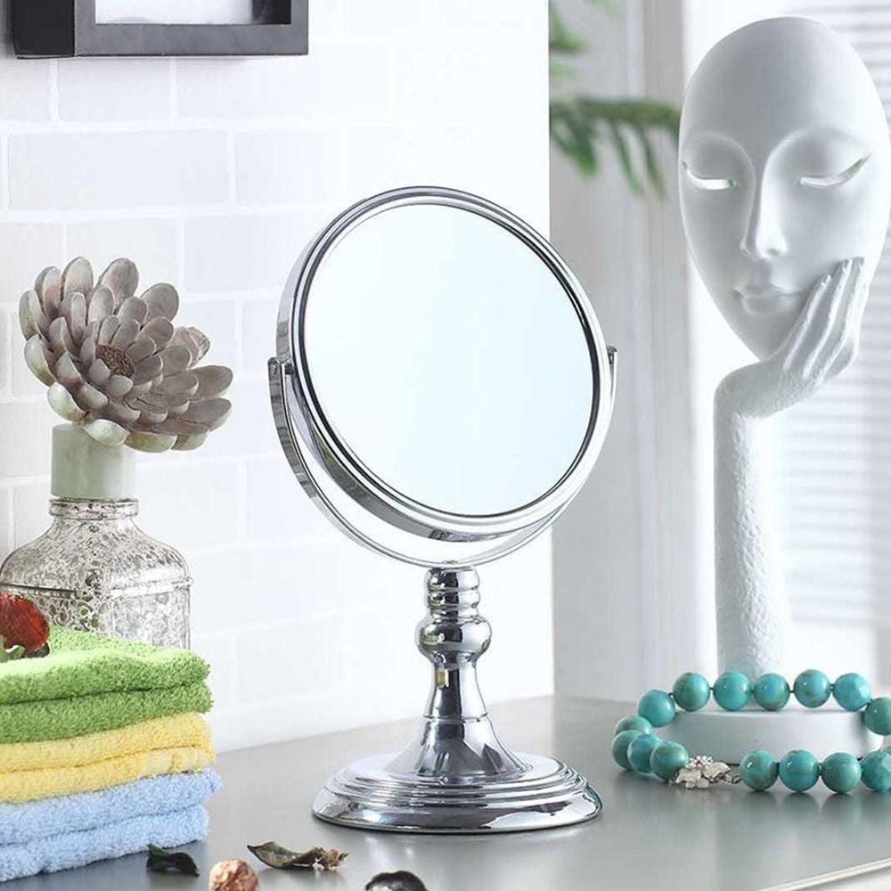 Vintage Pedestal Chrome 3X Magnification Vanity Mirror - AFS