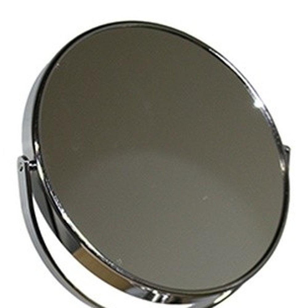 Vintage Pedestal Chrome 5X Magnification Vanity Mirror - AFS