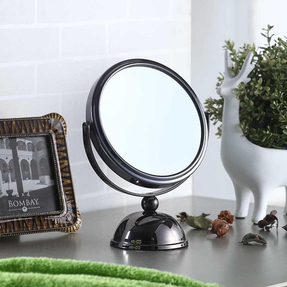 Vintage Pedestal Black 3X Magnification Vanity Mirror - AFS