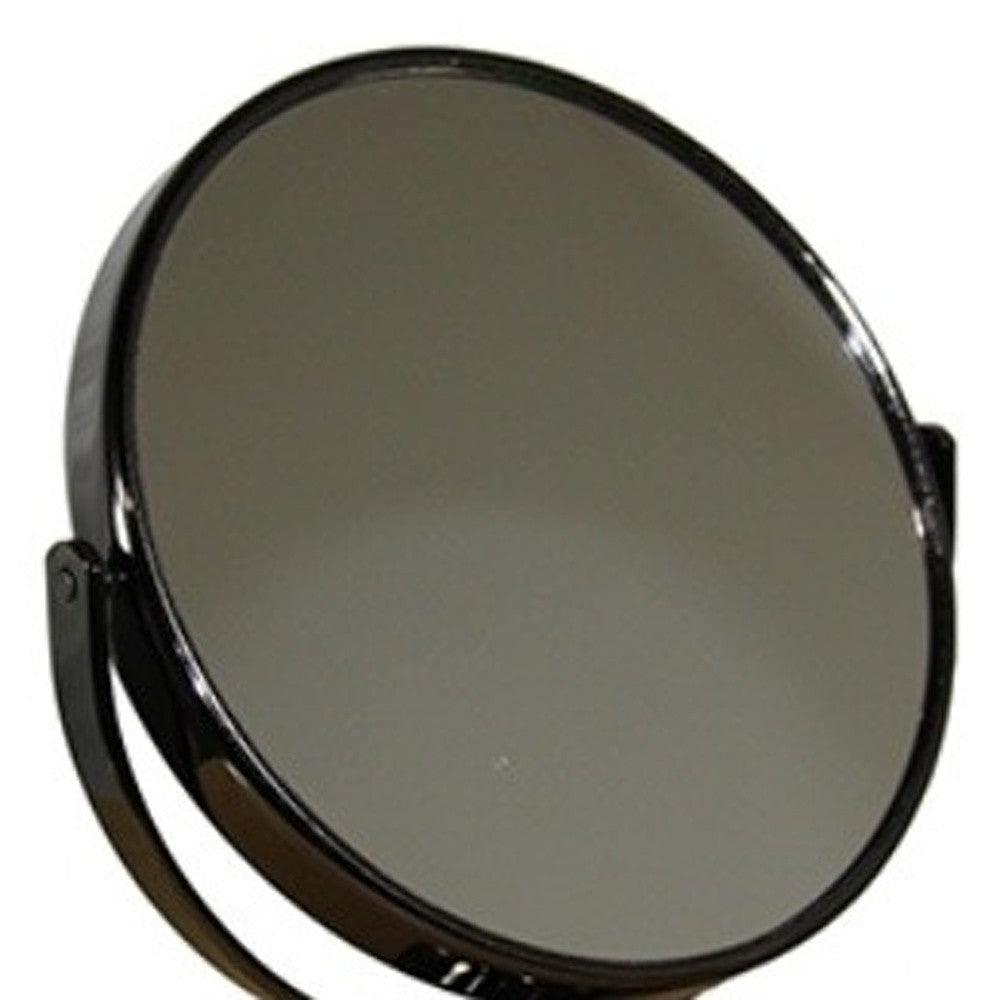 Vintage Pedestal Black 3X Magnification Vanity Mirror - AFS